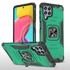 Противоударный чехол Strong Armour Case с кольцом для Samsung Galaxy M53 5G (Зеленый)