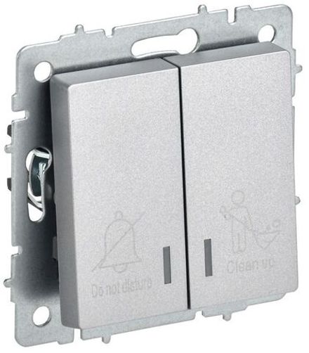 Выключатель 2-кл. BRITE 10А ВС10-2-9-БрА для отелей с индик. механизм алюм. IEK BR-V20-2-10-K47