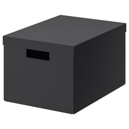 IKEA TJENA  (ИКЕА ТЙЕНА)  -  Контейнер с крышкой, черный, 25x35x20 см