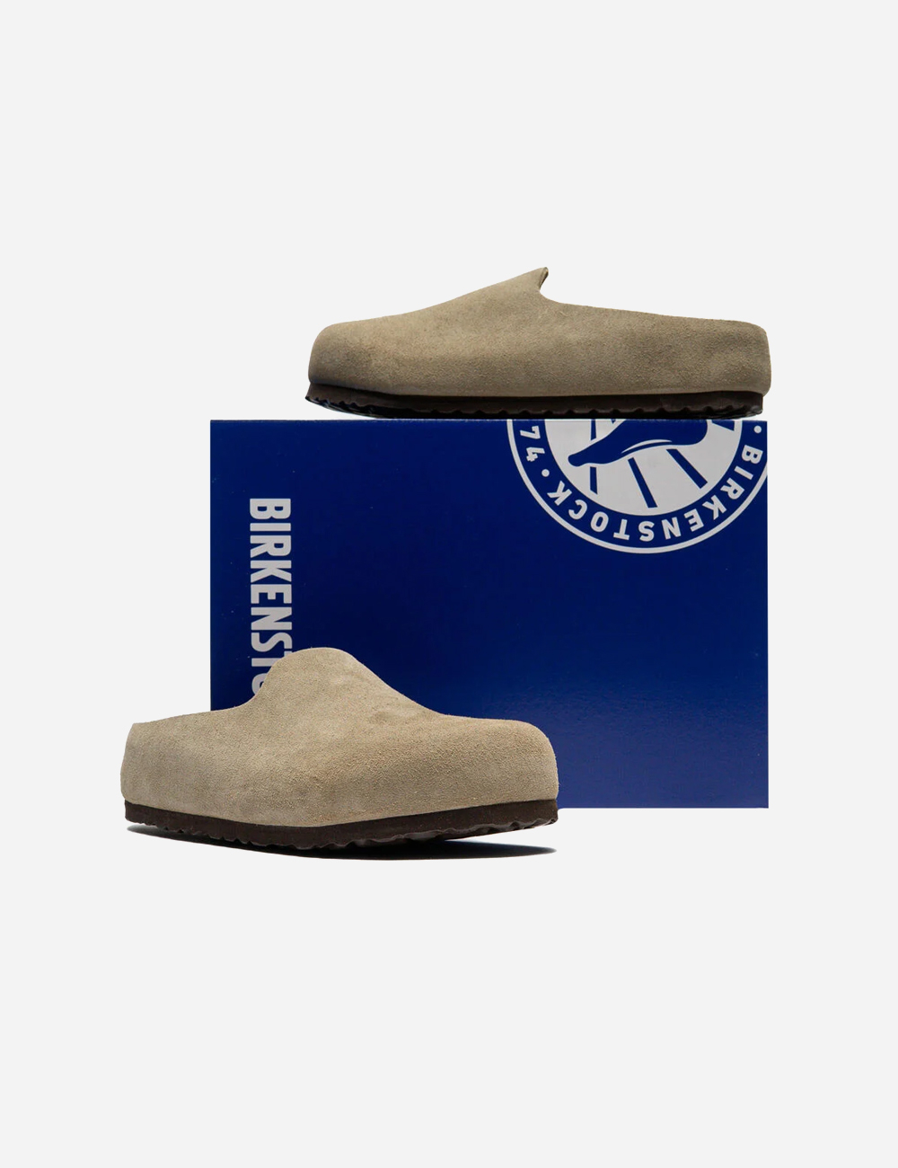 Birkenstock Amsterdam Wrapped Suede Clogs "Taupe"