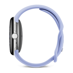 Умные часы Google Pixel Watch 4, 41 мм, Wi-Fi, ремешок цвета «голубой ирис» Полированный серебристый корпус из переработанного алюминия, ремешок из фторэластомера с покрытием «софт-тач» и застёжкой pin-and-tuck — на запястье обхватом 130–210 мм