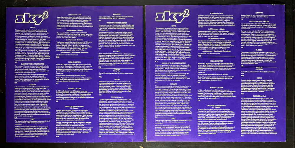 Sky – Sky 2 2LP (Голландия 1980г.)