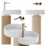 Смеситель для раковины Gessi Anello, высокий, короткий излив, цвет Matte Black