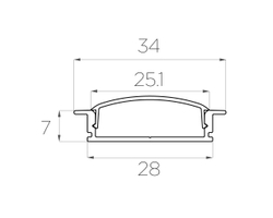 Профиль врезной алюминиевый LC-LPV-0734-2 Anod