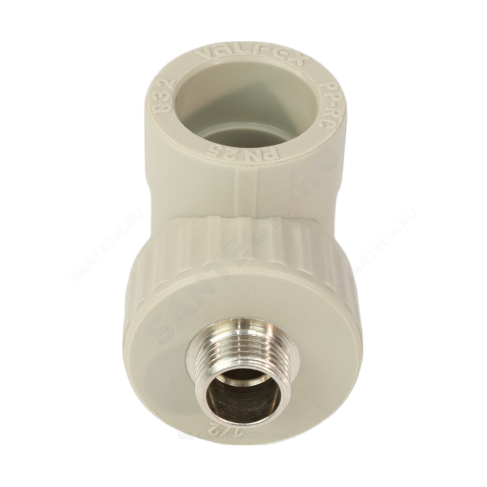 Угольник PP-R комбинированный серый Дн 20х1/2" НР VALFEX 10126020Г