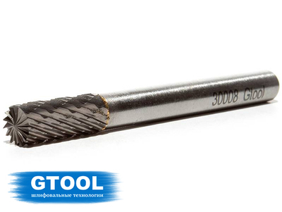 Борфреза GTOOL форма B цилиндр с торцовыми зубьями, диаметр головки 6мм