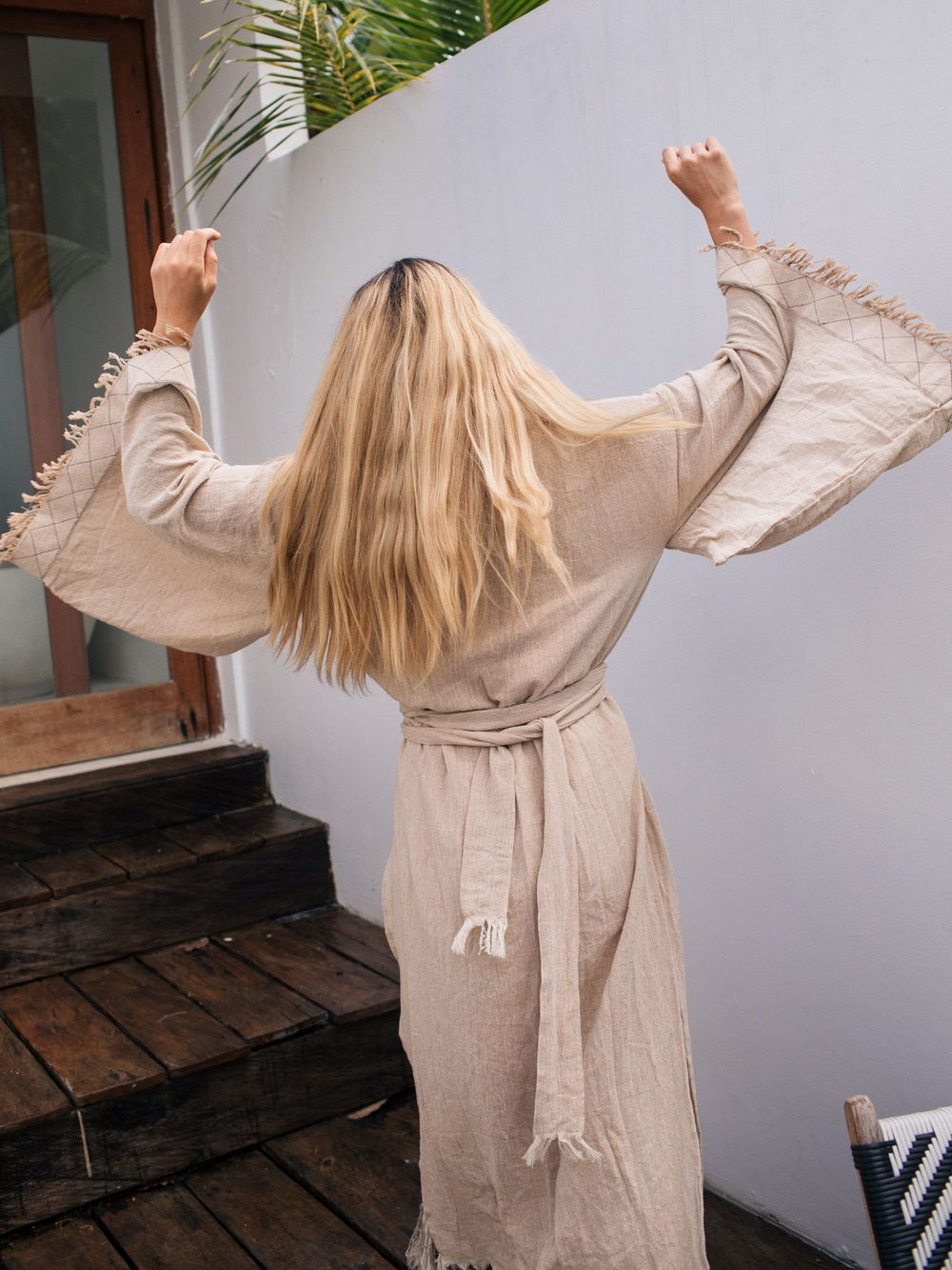 Кимоно с разрезами (бежевый)