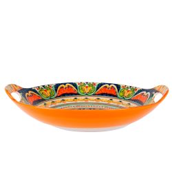 Блюдо с ручками "Arabesque" (оранжевый) 22,5х20см (min9) (транспортная упаковка)