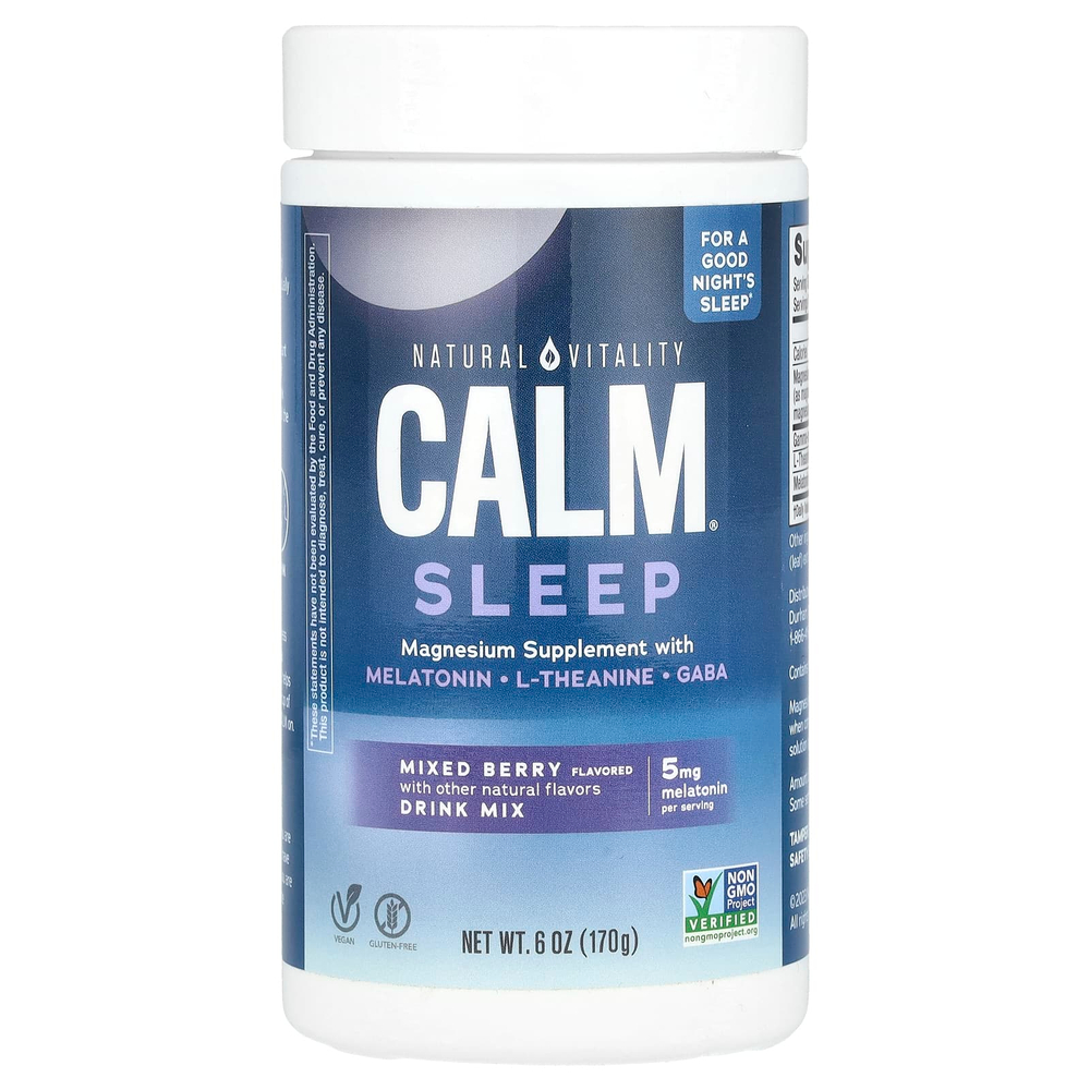 Natural Vitality, CALM® Sleep, смесь для напитков с магнием, ягодная смесь, 170 г (6 унций)