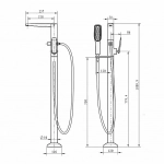 Смеситель для ванны Boheme Venturo 389-B черный/золото