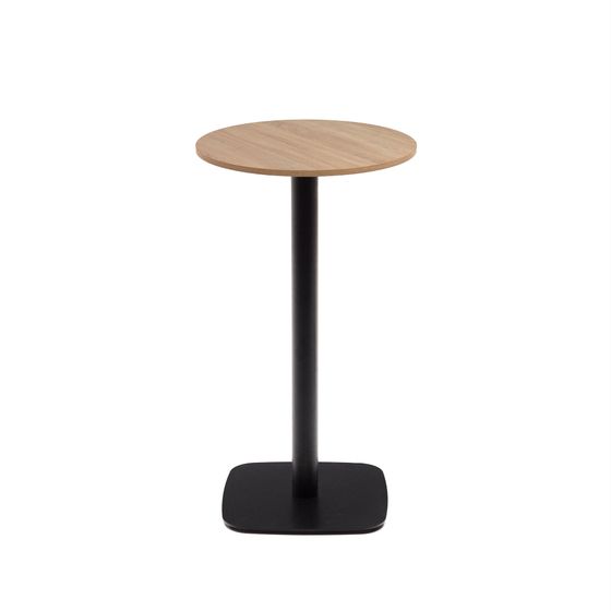 Dina высокий круглый садовый стол натуральный с черной металлической основой Ø 60x96 см