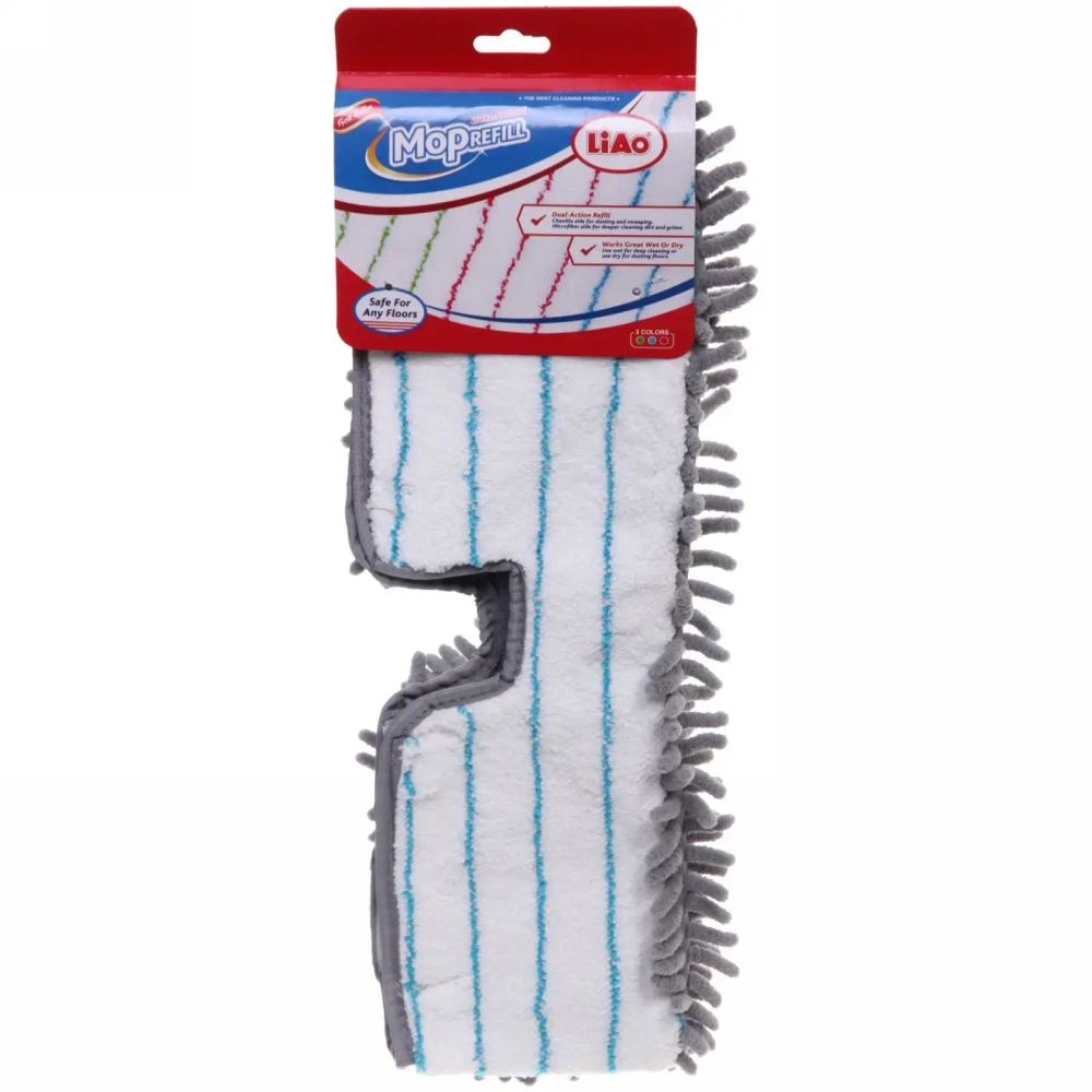 Сменная насадка для швабры двухстороняя «Liao» микрофибра 40х11 см RA095B