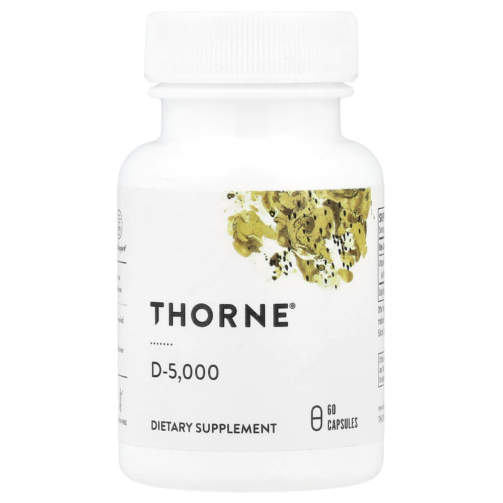 Thorne, D-5000, 60 капсул (125 мкг в 1 капсуле)