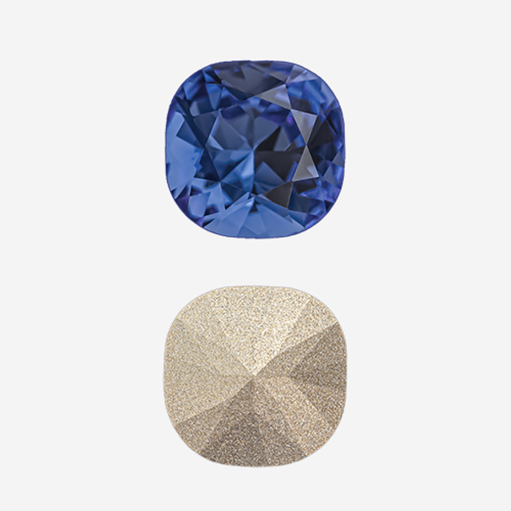 Кристалл Кушон (Сushion), оттенок "Sapphire", 12мм