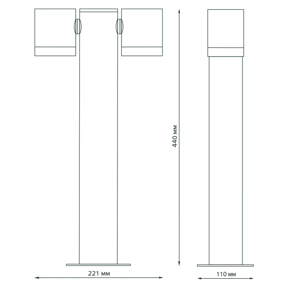 Св-к Gauss Садово-парковый Sonata ландашафтный. Max 35W 1*GU10.90*70*470mm.170-240V/50Hz .IP54 GD157