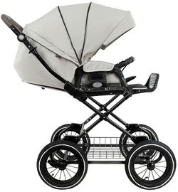 Детская коляска Roan Bass Next Classic d12 2.0 3 в 1 с автокреслом Tutis Elo Black BNC/84/2 Marzipan/Black/руч.Cappuccino