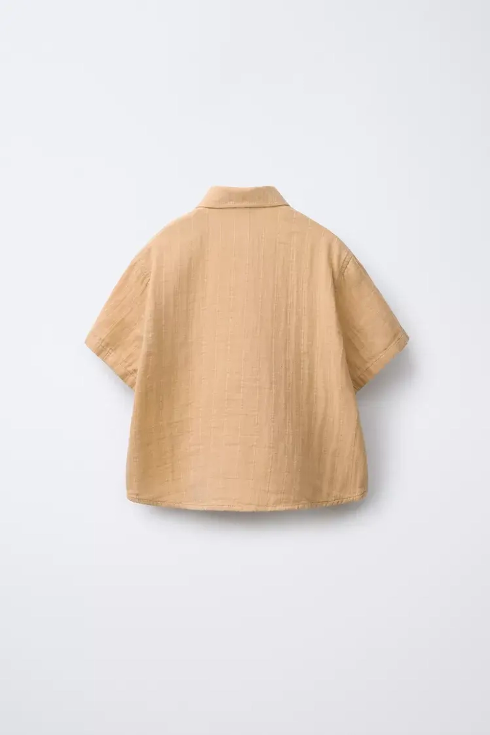 ZARA РУБАШКА ИЗ РЕЛЬЕФНОЙ ТКАНИ С КАРМАНОМ, ГОРЧИЧНЫЙ