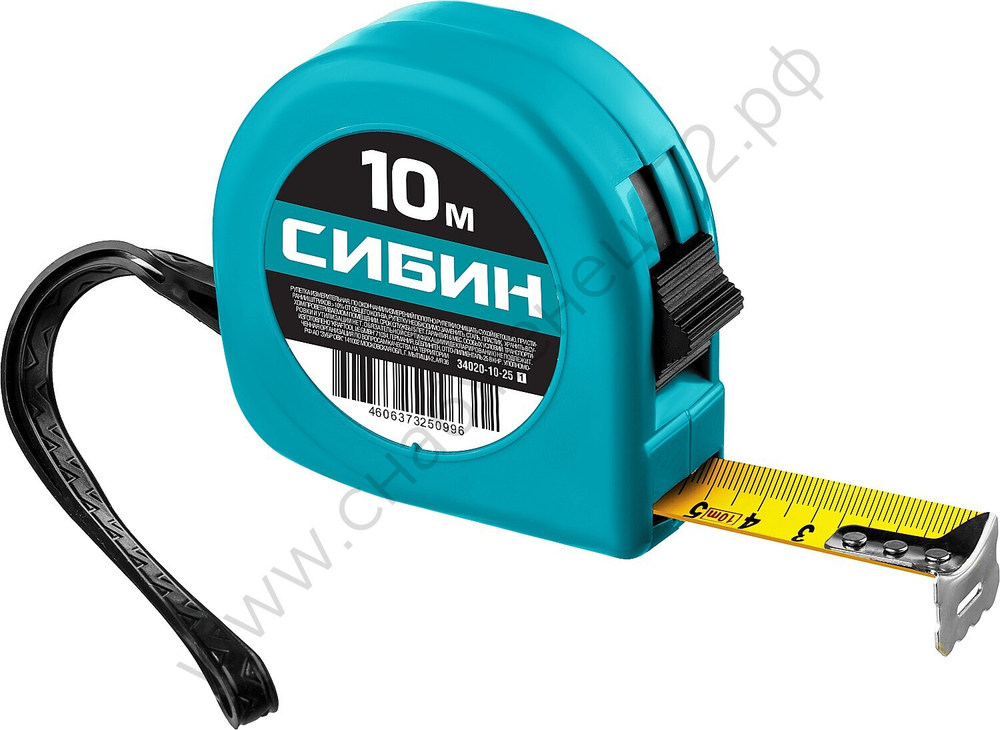 СИБИН 10 м х 25 мм, рулетка (34020-10-25)