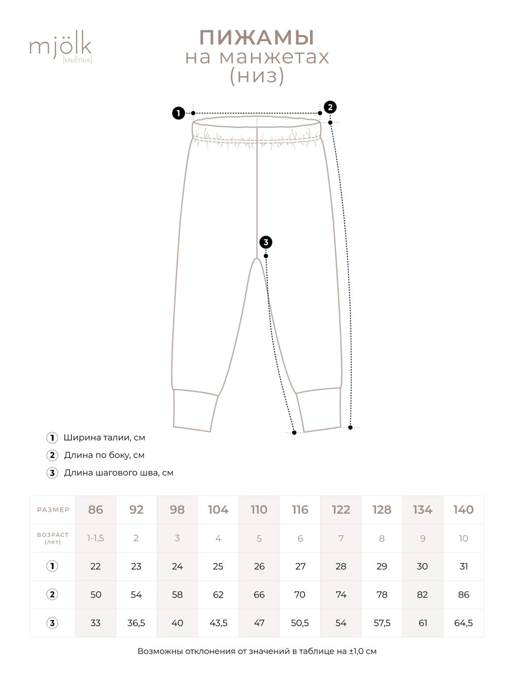 Пижама Mjölk Полоска, на манжетах, уценка