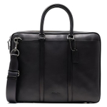COACH Metropolitan Leather One Shoulder Crossbody Briefcase Handbag Men"s Pure Black