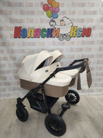 Коляска модульная для двойни Riko Basic Saxo 03 бежевый-коричневый