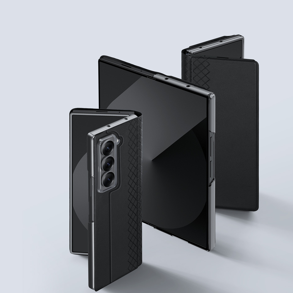 Чехол черного цвета из искусственной кожи от Dux Ducis для смартфона Samsung Z Fold SE (W25), серия Bril Series Case