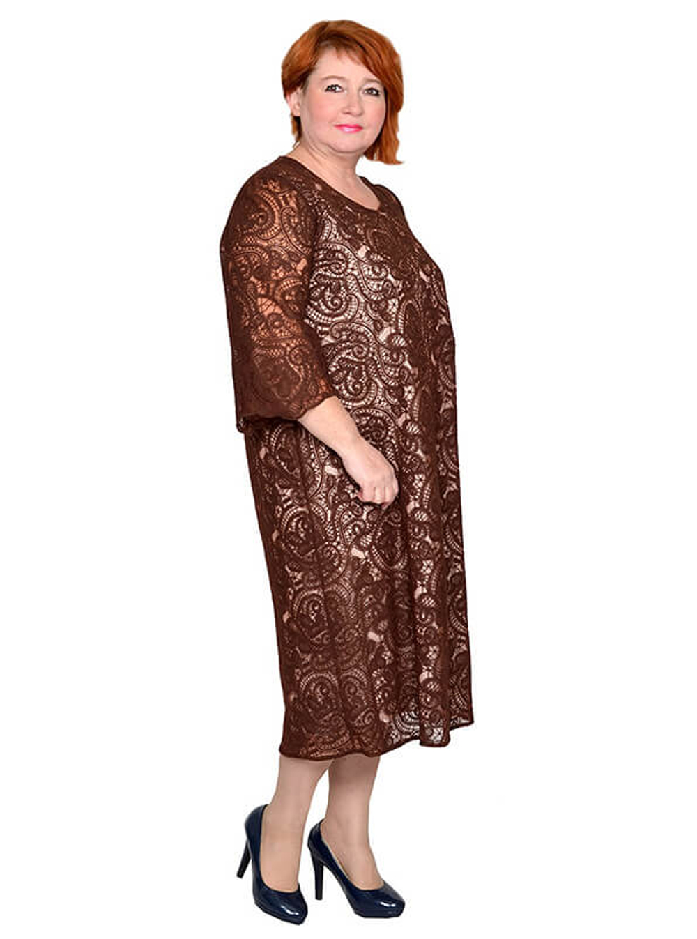 Платье-миди из кружева Брауни