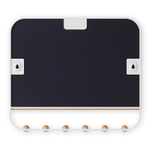 Зеркало с крючками для аксессуаров UMBRA Estique, 46х41 см, белое/натуральное дерево