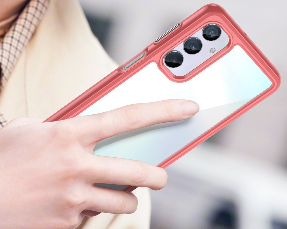 Чехол защитный с мягкими рамками красного цвета для Samsung Galaxy M54 5G, увеличенные защитные свойства