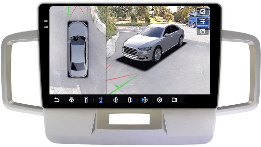 Магнитола для Honda Freed 1, Freed Spike 2008-2016 (планшет сверху) - FarCar BX10-360-9518F1 монитор 10.36" 2K QLED на Android 13, 6Гб+128Гб, CarPlay, 4G SIM-слот, 4 камеры в комплекте