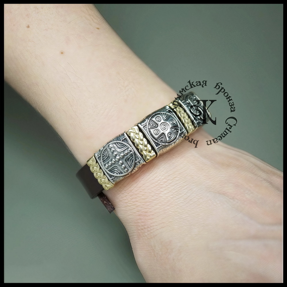 Браслет кожаный "Истоки" для мужчин