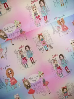 Наволочка комплект 2шт перкаль Сказка "Модницы" 50x70 см на молнии