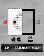 Вытяжной теневой вентилятор Visioner D4, под плитку скрытого монтажа
