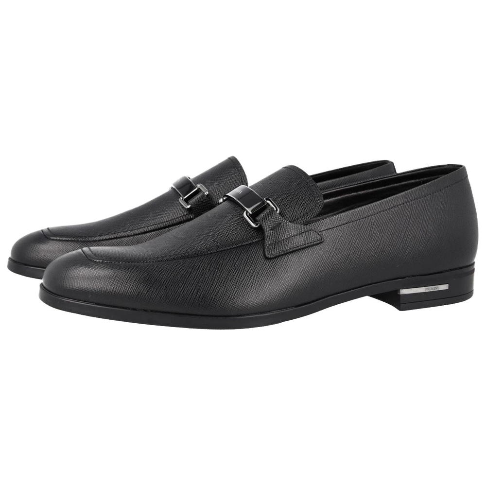 PRADA Saffiano Leather Casual Leather Shoes Men"s Black