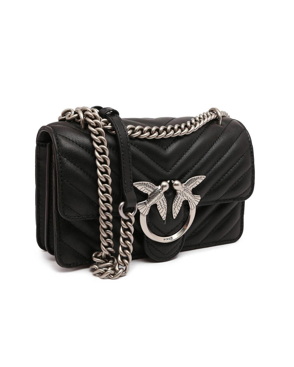 Кожаная сумка-мессенджер LOVE ONE MINI DC Pinko - черный(100074 A0GK)