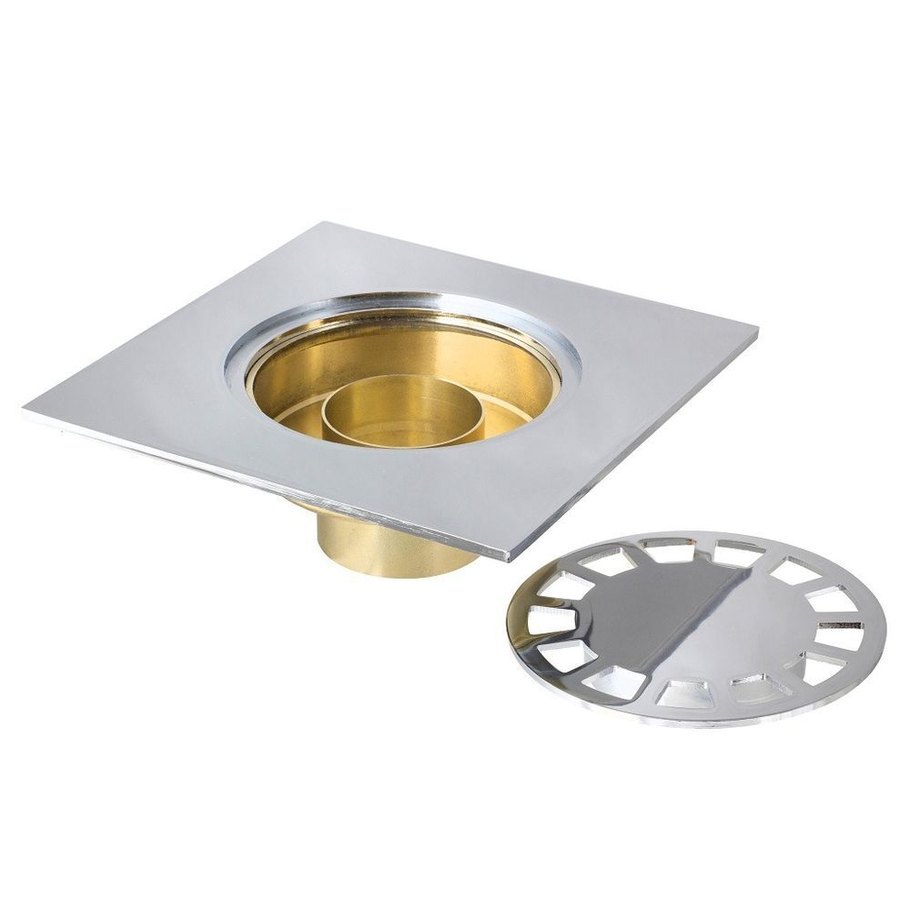 Трап канализационный прямой, 150х150 мм, MasterProf, хром, 110002