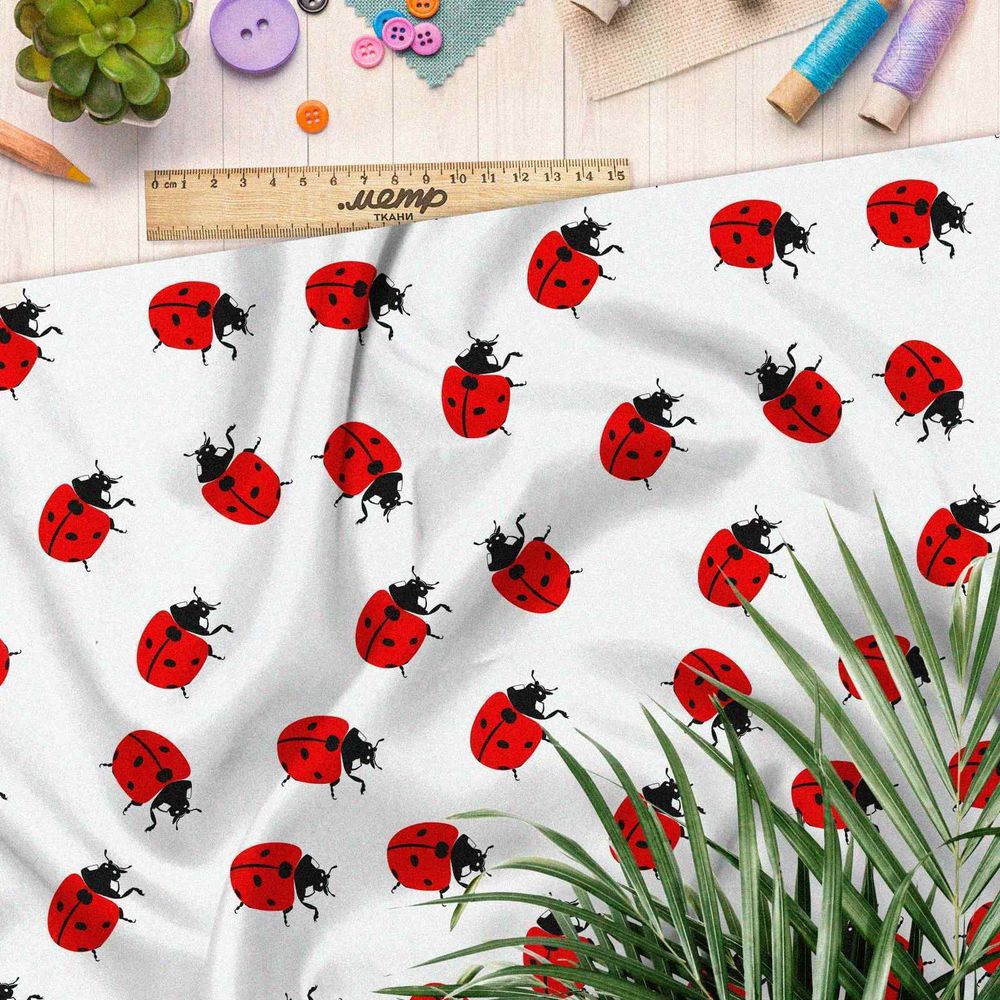 Ткань ниагара божьи коровки