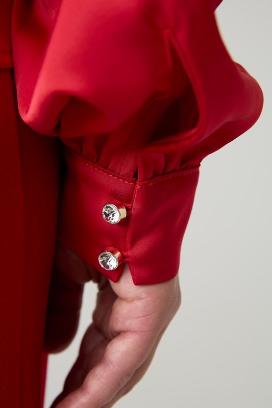 Блузка со спущенным плечом, красный