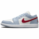 Кроссовки Jordan Air Jordan 1 Low Blue Grey Dune Red (Женская размерная сетка)