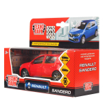 Модель ин. мет. "Renault Sandero" 12см, открыв.двери, красный, коробка SB-17-61-RS-N(RE)-WB (Технопарк)