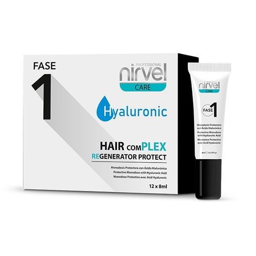 Защитный крем для поврежденных волос с Гиалуроновой Кислотой (1 фаза) Nirvel Hyaluronic Hair Complex Regenerator Protect 12шт