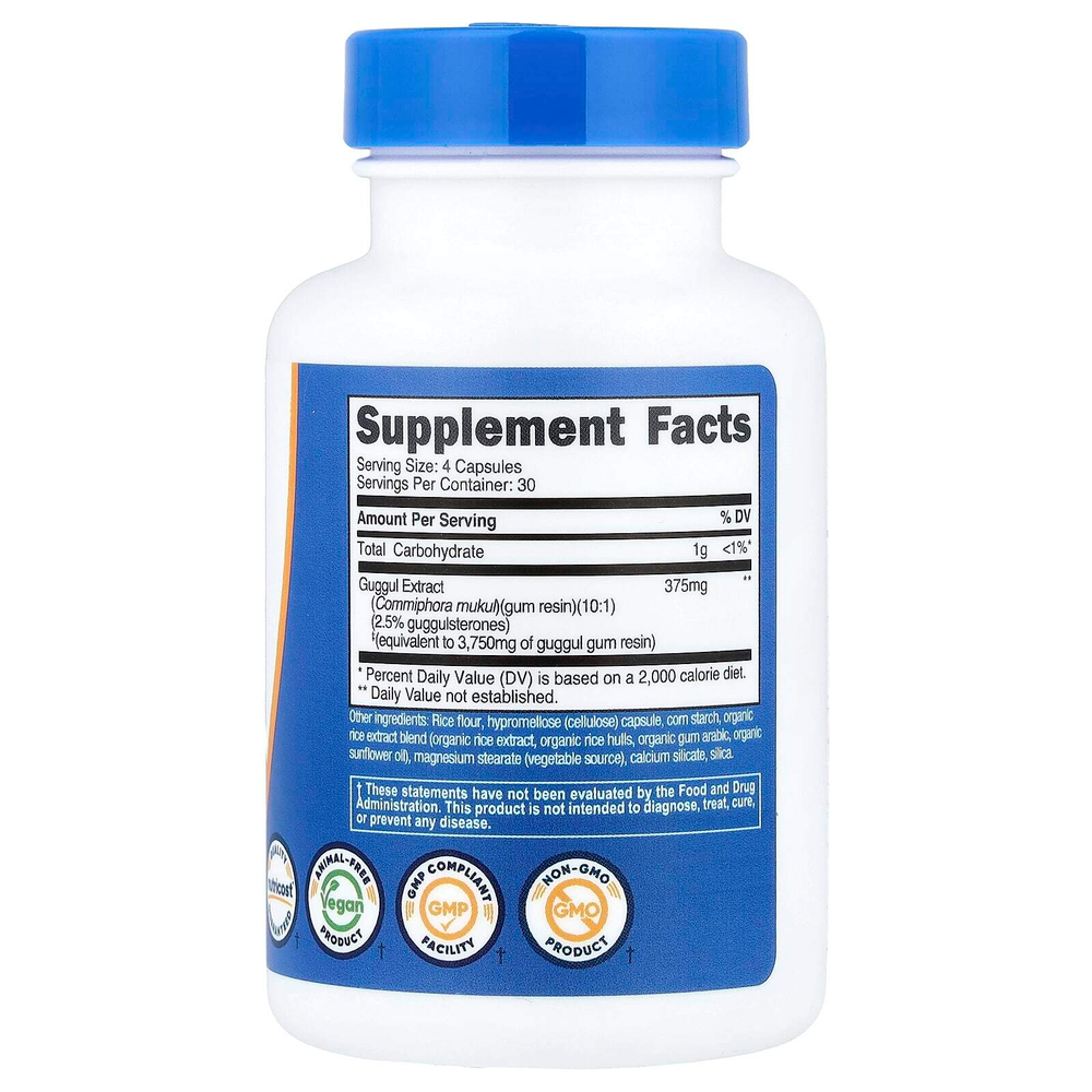 Nutricost, экстракт гуггула, 120 капсул (93,75 мг в 1 капсуле)
