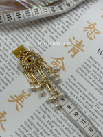 Брошь Скиап. "Глаз" золотистая с имитацией жемчуга