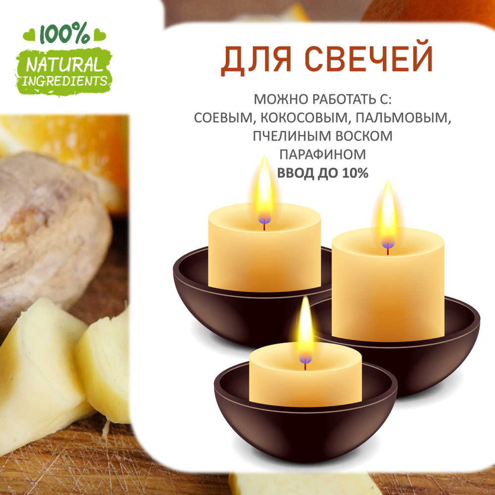 Апельсин и имбирь, отдушка для свечей и мыла