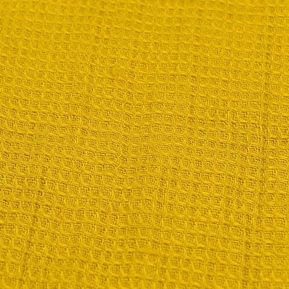 Набор из двух вафельных полотенец изо льна горчичного цвета из коллекции essential, 50х70 см