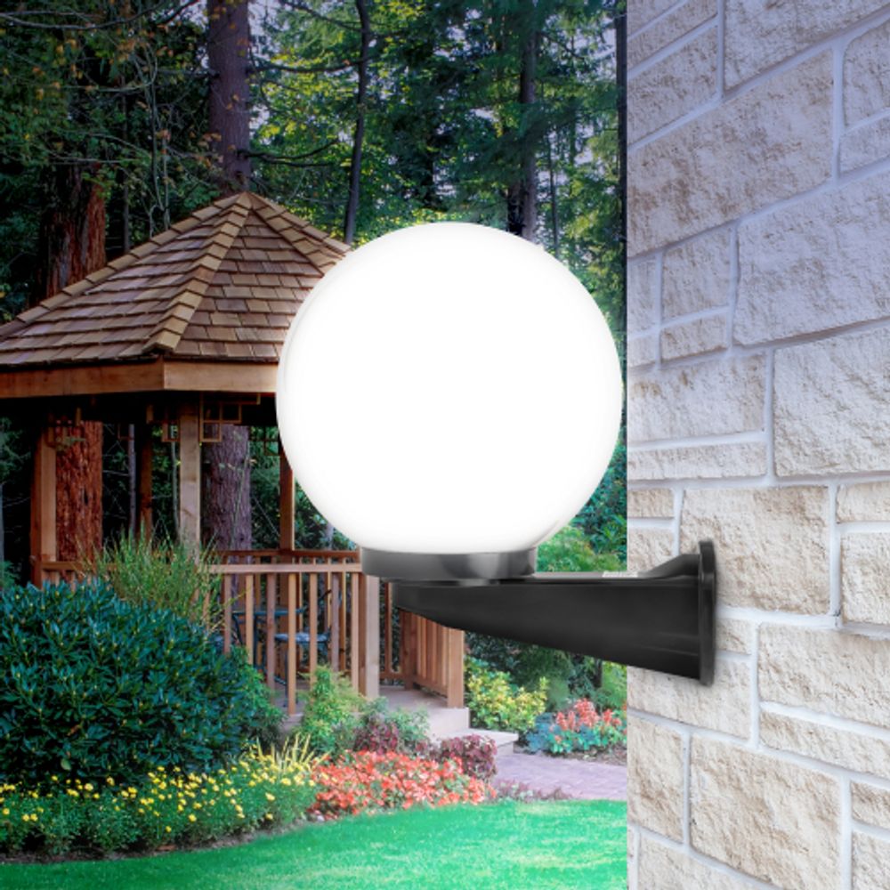 Садово-парковый светильник ЭРА НБУ 01-60-251 шар опаловый настенный IP44 Е27 max60Вт d250mm