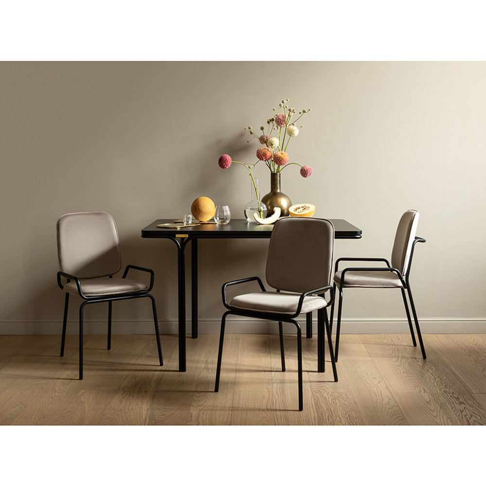 Стул LATITUDE Ror, 2 Frame, велюр, черный/бежевый