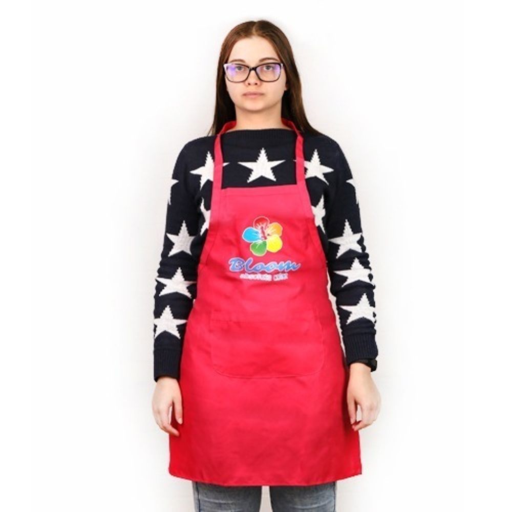 Bloom Фартук мастера с логотипом, розовый