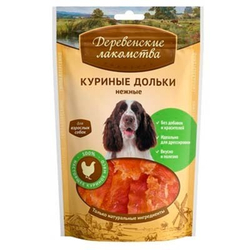 Деревенские Лакомства д/собак Нежные Куриные дольки, 90гр