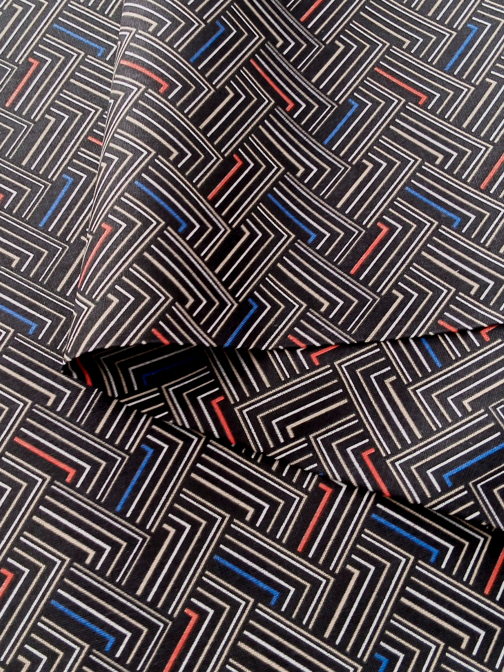 Ткань бязь плательная, рис. "Зигзаг", ширина 150 см, арт. 2062